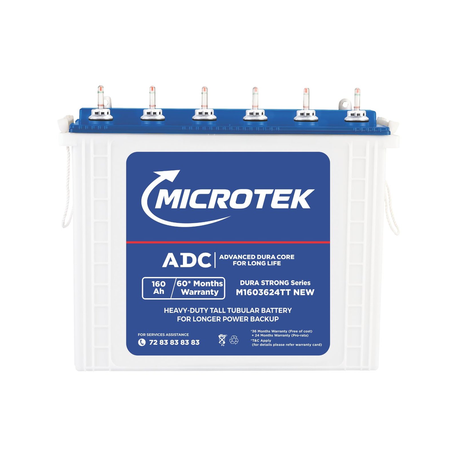 MICROTEK Tall Tubular Battery - HEAVY DUTY INVERTER BATTERY